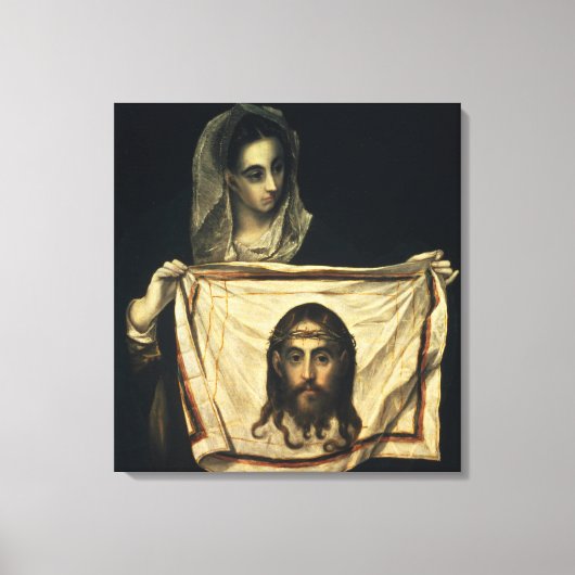 St.Veronica met de Heilige Shroud Canvas Afdruk (Voorkant)