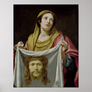 St. Veronica, terwijl de Heilige Schouder wordt va Poster