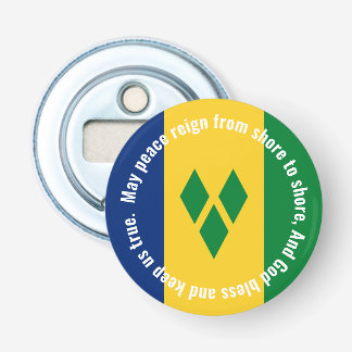 St Vincent and the Grenadines Flag Anthem Vincy Button Flesopener