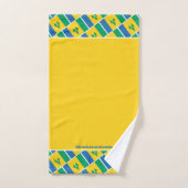 ST VINCENT DRAPEAU Écriture personnalisée JAUNE (Serviette à main)