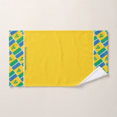 ST VINCENT DRAPEAU Écriture personnalisée JAUNE (Serviette à main)