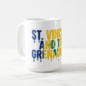 St. Vincent Driepoot | Caribisch Vlagontwerp | Ven Koffiemok (Voorkant links)