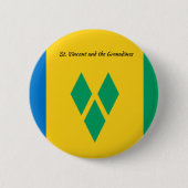St. Vincent en de Grenadines Ronde Vlag Button (Voorkant)
