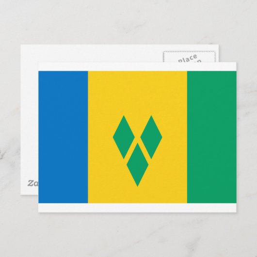 St Vincent en de Vlag van Grenadines Briefkaart (Voorkant / Achterkant)