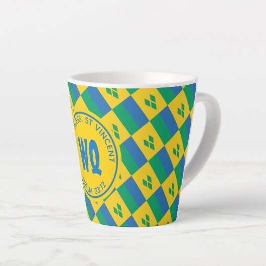 ST VINCENT FLAG Patriottisch  Geel Latte Mok (Rechterhoek)