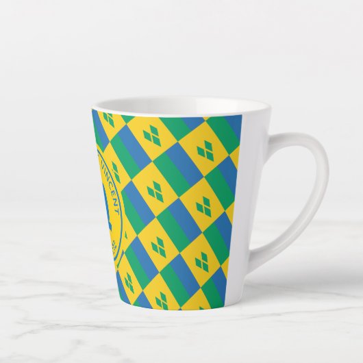 ST VINCENT FLAG Patriottisch  Geel Latte Mok (Rechts)