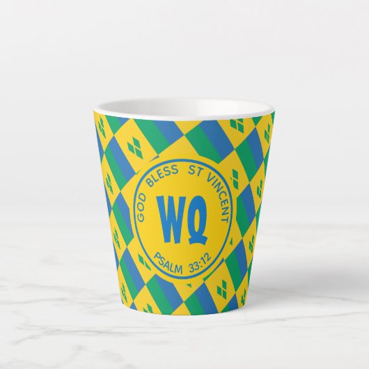 ST VINCENT FLAG Patriottisch  Geel Latte Mok (Voorkant)
