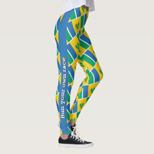 ST VINCENT GRENADINES Custom Text Flag Leggings