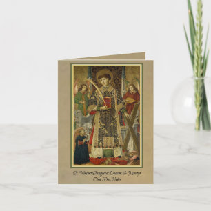 St. Vincentius Saragossa Diaken-Martelaar Wenskaar Kaart