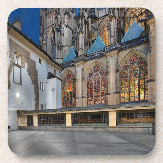 St. Vitus Cathedral Windows Hard Plastic Coaster Bier Onderzetter (Voorkant)
