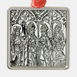 St. Wenceslaus, Adalbert, Stanislaus St. Florian Metalen Ornament