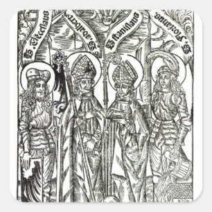 St. Wenceslaus, Adalbert, Stanislaus St. Florian Vierkante Sticker