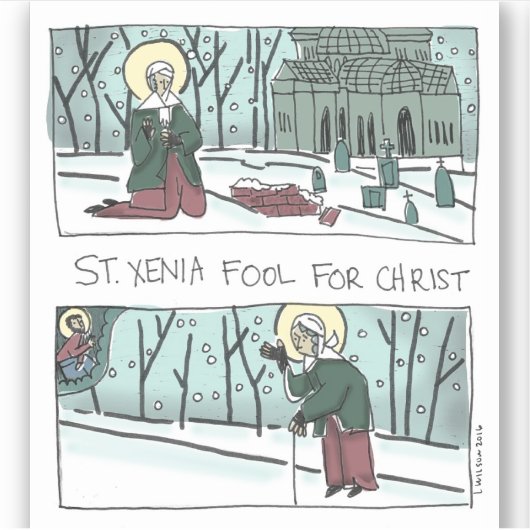 St Xenia, Fool for Christ, Sticker (Devant)