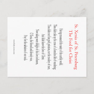 St. Xenia Prayer Card Briefkaart