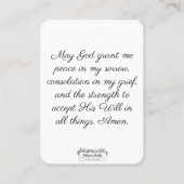 St. Zelie Martin Consolation fausse-couche Carte S (Dos)