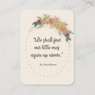 St. Zelie Martin Consolation Miscara Heilige Kaart Visitekaartje