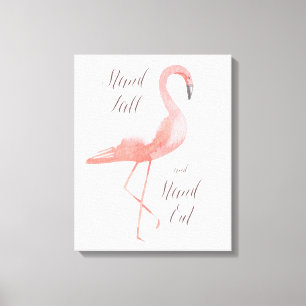 Sta hoog Flamingo inspirerend kunst aan de muur Canvas Afdruk