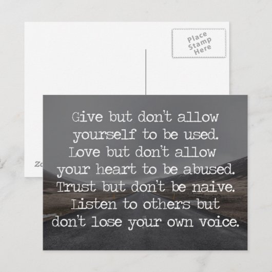 Sta jezelf niet toe om Citaat worden gebruikt Briefkaart (Voorkant / Achterkant)