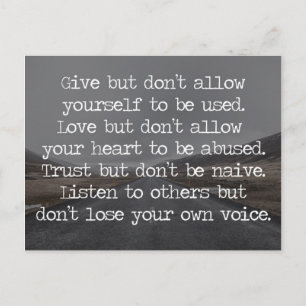 Sta jezelf niet toe om Citaat worden gebruikt Briefkaart