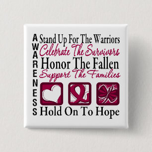Sta op Celebrate Honor Collage Multiple Myeloma Vierkante Button 5,1 Cm