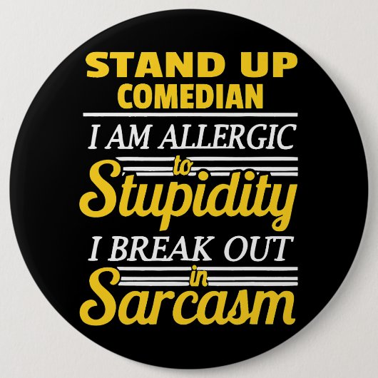 Sta op Comedy Grappig Ronde Button 6,0 Cm (Voorkant)