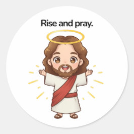 Sta op en bid - Jezus reageert Ronde Sticker