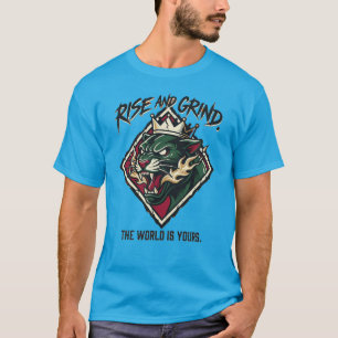 Sta op en ploeter Panter Koning Slaap nooit Domin T-shirt