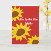 Sta op en schijn helderder Wenskaart Kaart (Gele Bloem)