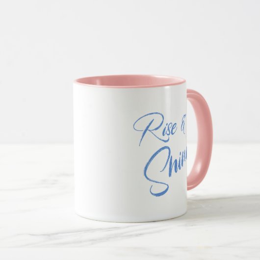 Sta op en schijn koffiekopje en bloemen mok (Voorkant rechts)