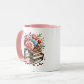 Sta op en schijn  koffiekopje en bloemen mok (Voorkant links)