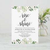Sta op en schitter, Groene Post Huwelijks Brunch Kaart (Staand voorkant)