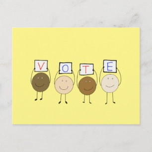 Sta op en stem briefkaart