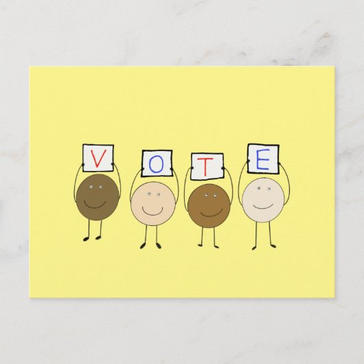 Sta op en stem briefkaart (Voorkant)