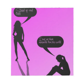 Sta op en vecht tegen collectie notitieblok