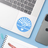 Sta op en weersta ronde vinyl Sticker (Laptop met iPhone)