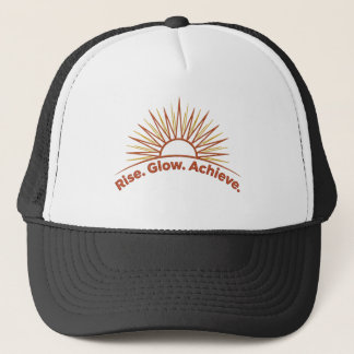 Sta op. Gloei. Bereik. – Motiverend Minimaal Desig Trucker Pet