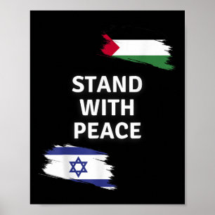 Sta op met vrede. Israëlisch Palestijns Shirt. Zeg Poster