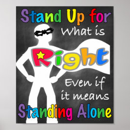 Sta op voor wat de juiste klaslokaal is poster