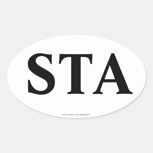 "STA" St. Augustine FL Oval Bumpersticker Ovale Sticker (Voorkant)