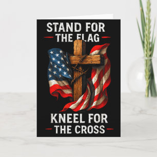 Sta Voor De Vlag Kniel Voor Het Kruis Amerikaanse Kaart