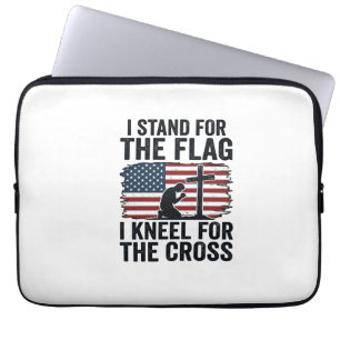 Sta voor de vlag kniel voor het kruis shirt ontwer laptop sleeve