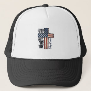 Sta voor de vlag kniel voor het kruis shirt ontwer trucker pet