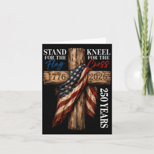 Sta voor vlag kniel voor kruis 250 jaar christen kaart
