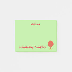 Sta Zegen positieve bevestigingen toe Rode Boom Post-it® Notes