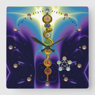 STAAF VAN ASCLEPIUS 7 CHAKRAS, YOGA, SPIRITUELE VIERKANTE KLOK