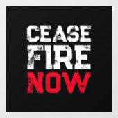 Staakt-het-vuren Nu wit rood zwart verontrust anti Raamsticker (Vel)