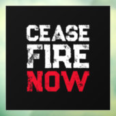 Staakt-het-vuren Nu wit rood zwart verontrust anti Raamsticker (Vel 3)