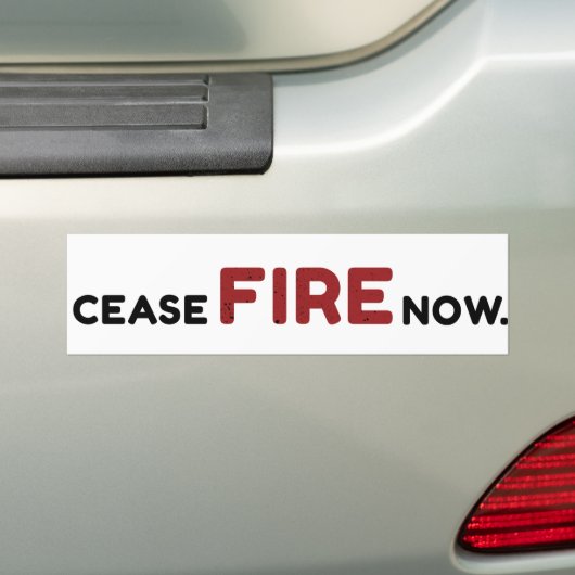 staakt Vuur Nu wit Bumpersticker (Op auto)