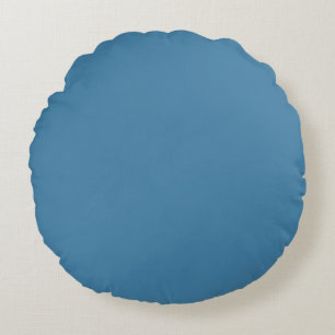 Staal Blauw Vaste, blanco kleur Rond Kussen