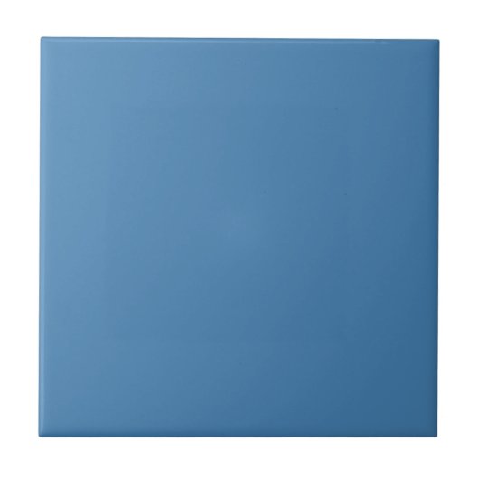 Staal Blauw Vaste Kleur Tile Tegeltje (Voorkant)